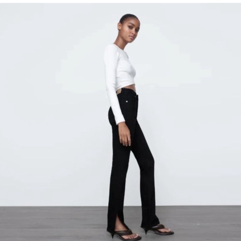 Zara high waisted split hem jean size 8